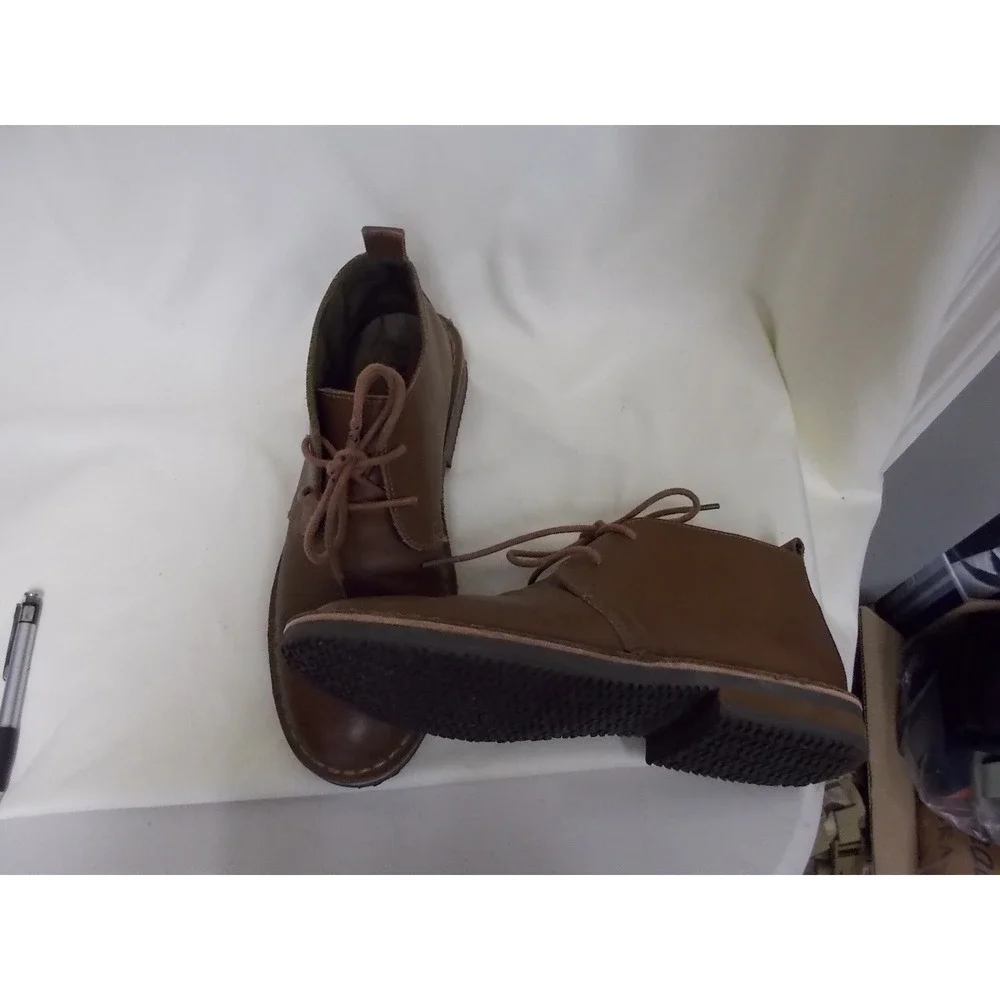 Magellan Outdoors Mens Brown Leather Chukka Boots Lace Up Desert Shoes
